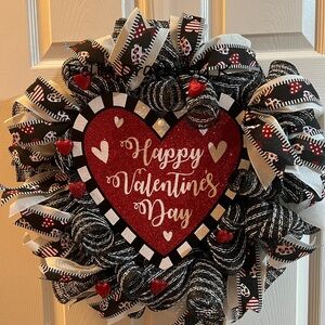 Deco mesh handmade Valentine’s Day Wreath!